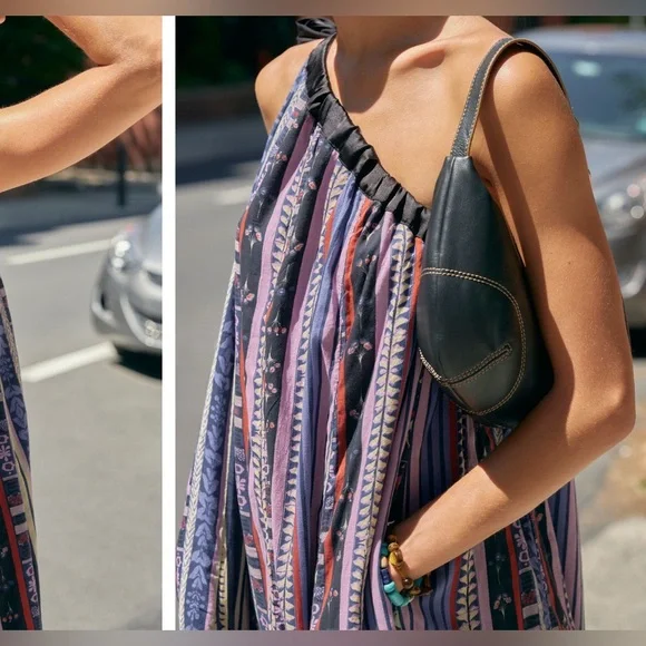 NWOT Free People Tova Maxi Dress - deep ocean combo - large - Picture 5 of 9